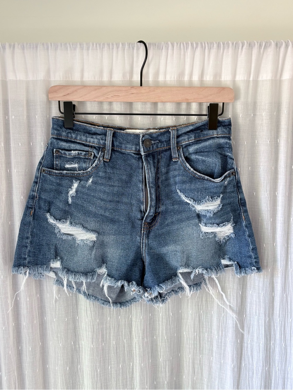 Abercrombie & Fitch Distressed Denim Cutoff Shorts - Blue